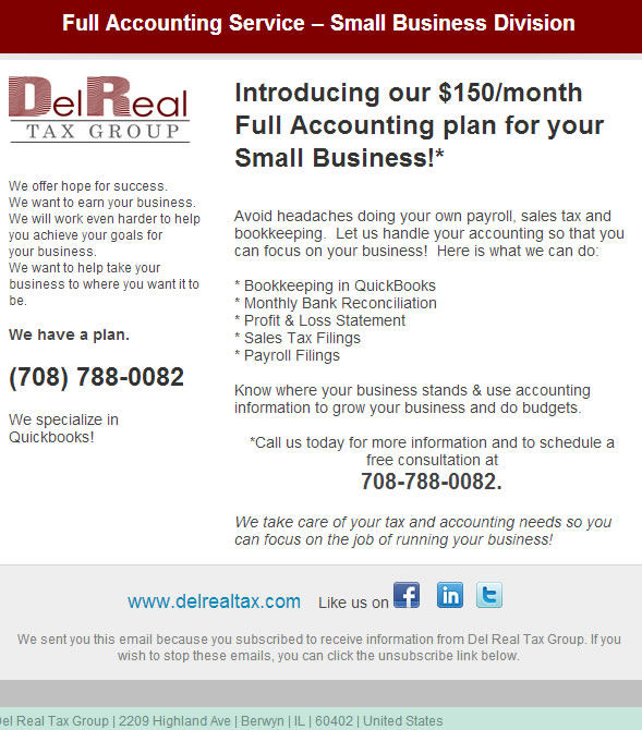 Del Real Tax Promotion