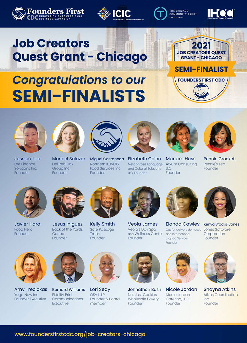 Del Real Tax Group, Inc was included as a semi-finalists for the Chicago Job Creators Quest Grant